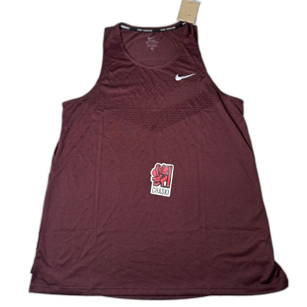 Nike DRI-FIT ADV Stride Running Athletic Tank Burgundy Men’s Large HV5210-652
